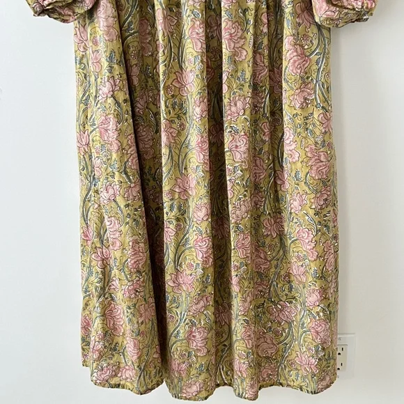 100% Cotton Green Floral Maxi Dress - Picture 4 of 16